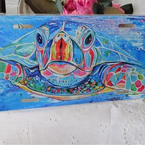 SOLD!!! Beautiful Metal Sea Turtle Front License Plate NEW!